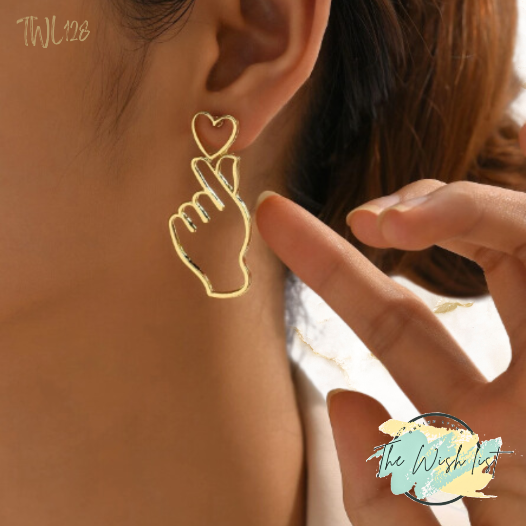 Heart & Gesture drop earrings
