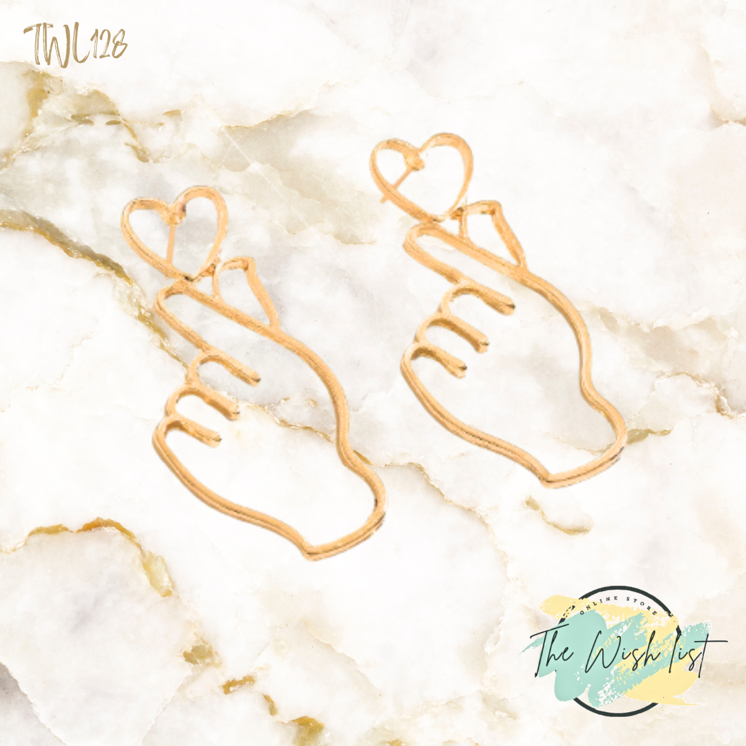Heart & Gesture drop earrings