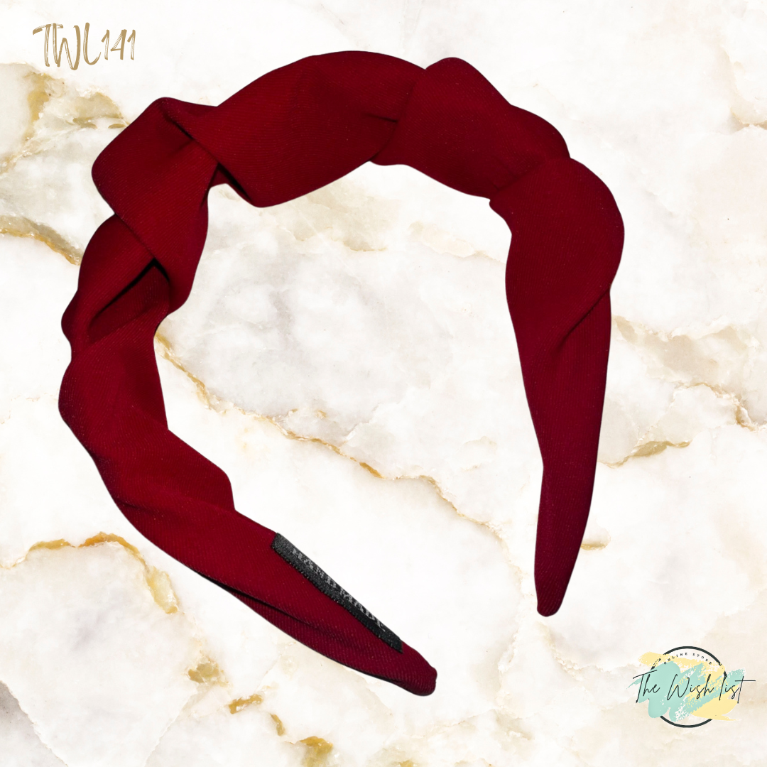Lady's Solid Handmade Ruched Headband for daily use