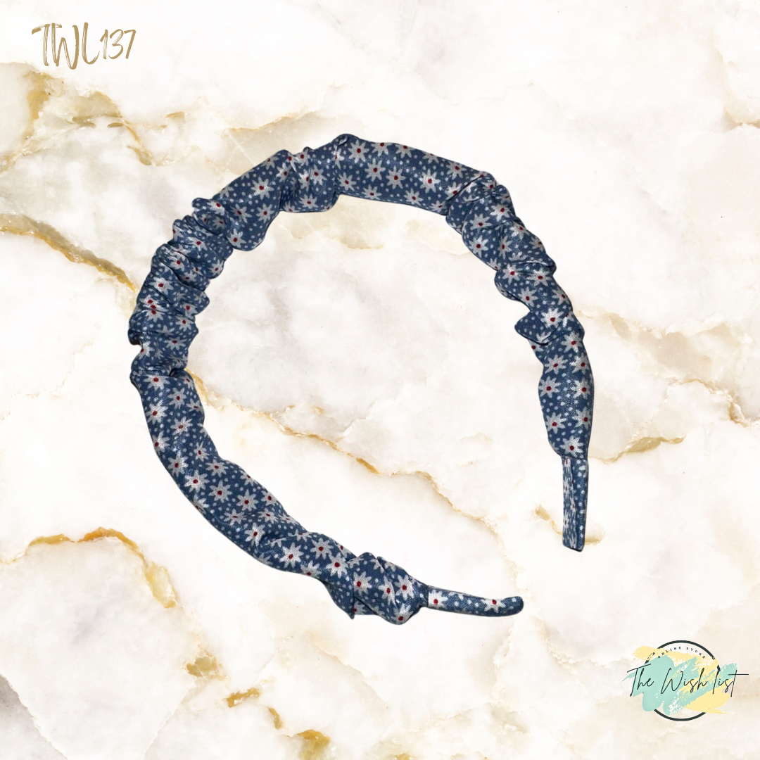 Polka Dot & Ditsy Floral Print Ruched Headbands For Daily use