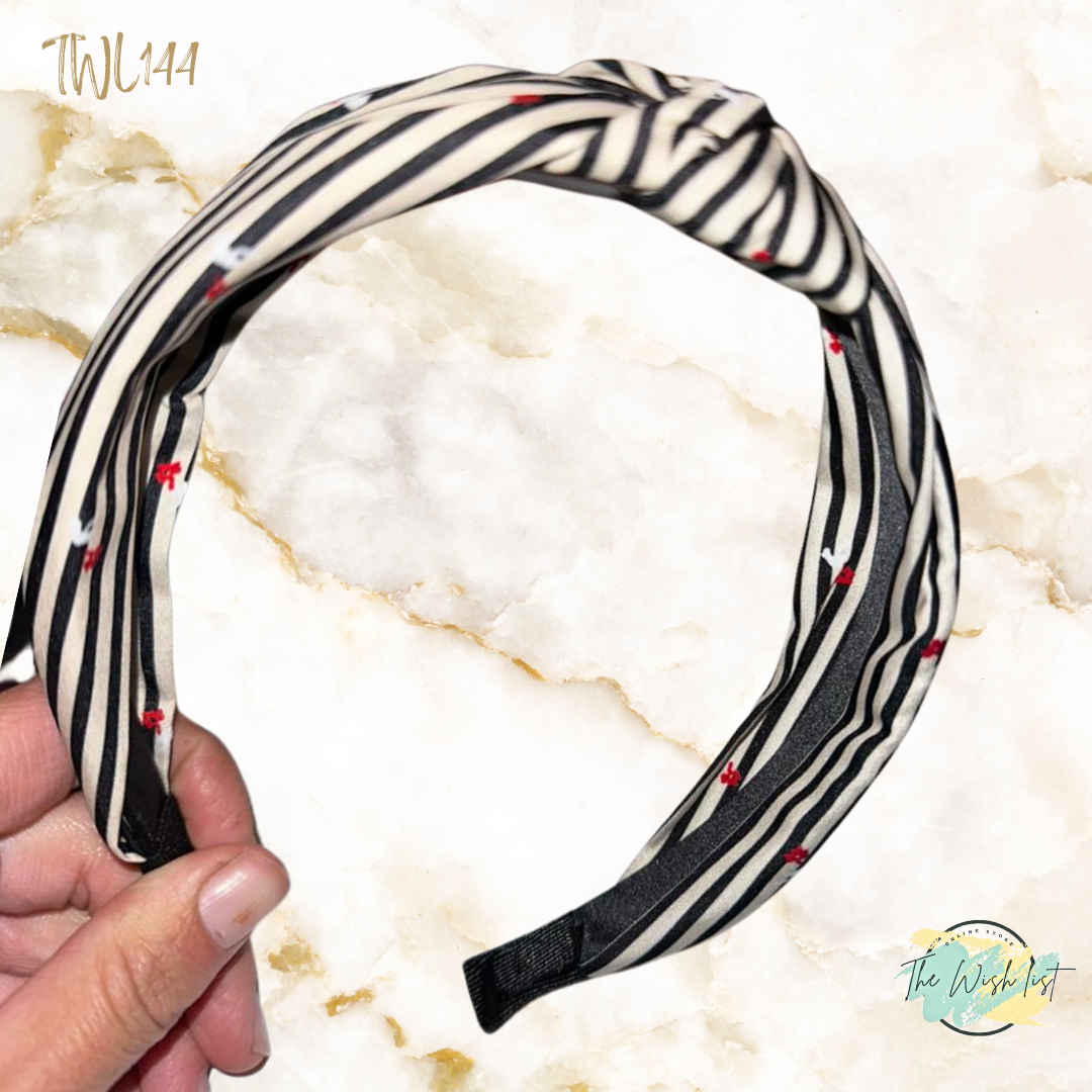 Striped Fabric With Knot Headband