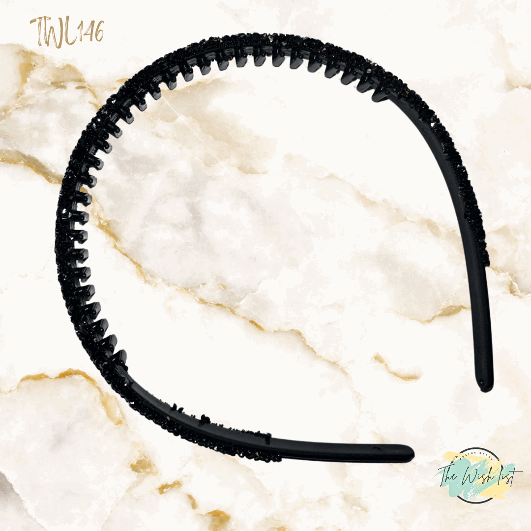 1pc Glitter Rhinestone Teeth Hairband, Anti-Slip Headband