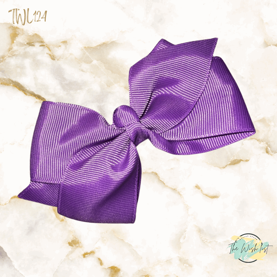 Girl's assorted Ribbon Print Medium Bow Decor Hair Clip.