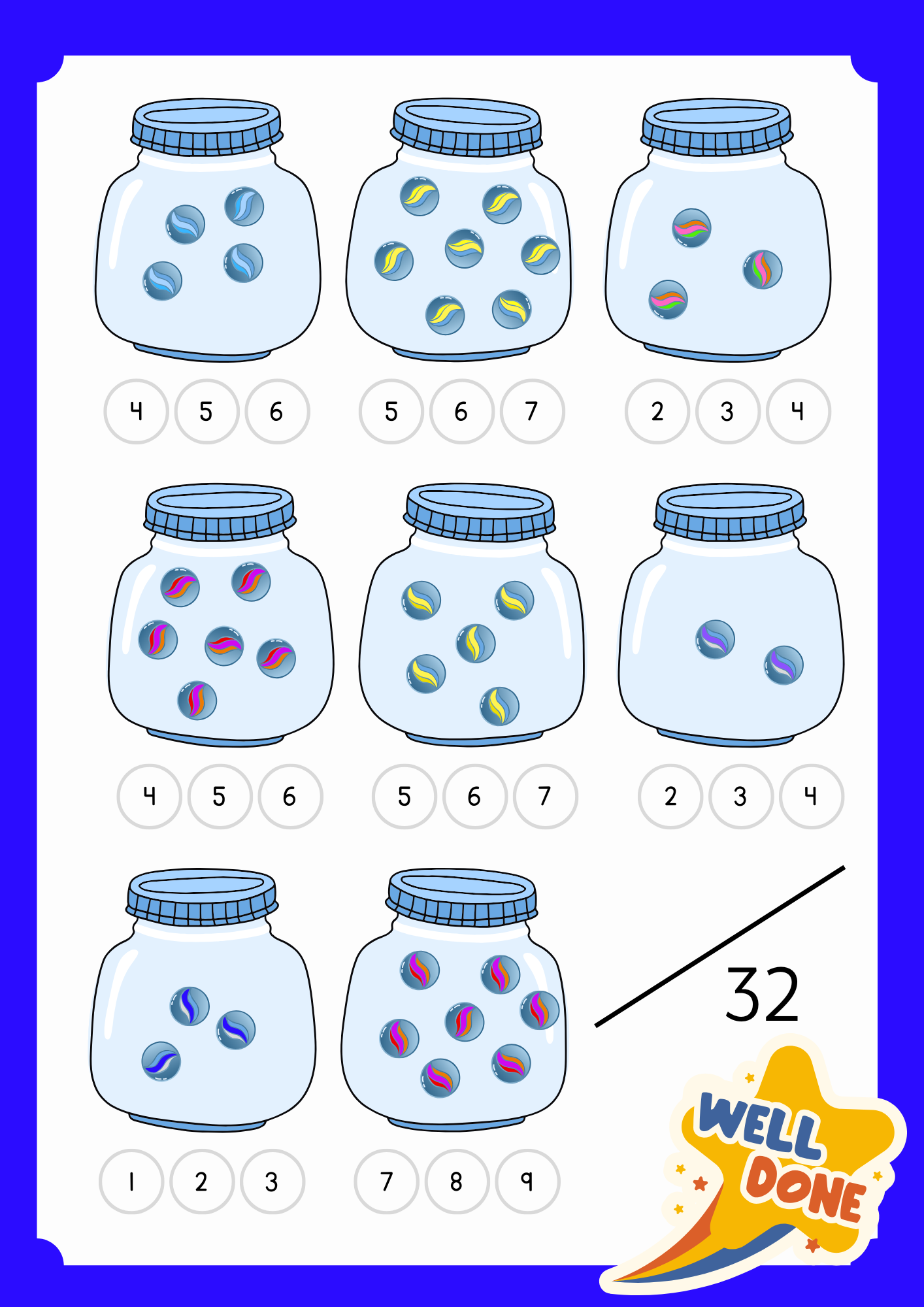 Marbles in a Jar Counting Worksheet Available in English and Afrikaans