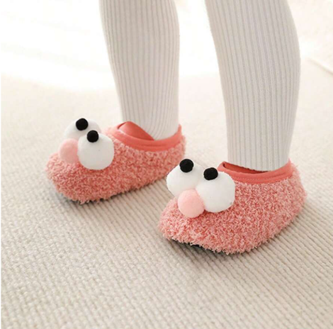 Baby Floor Socks Shoes Infant Toddler Learning-To-Walk Warm Thick Socks With Non-Slip Sole For 1-3 Year Old Kids