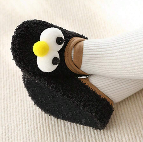 Baby Floor Socks Shoes Infant Toddler Learning-To-Walk Warm Thick Socks With Non-Slip Sole For 1-3 Year Old Kids