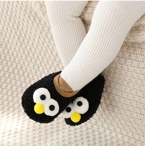 Baby Floor Socks Shoes Infant Toddler Learning-To-Walk Warm Thick Socks With Non-Slip Sole For 1-3 Year Old Kids