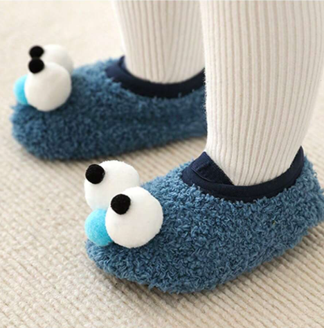 Baby Floor Socks Shoes Infant Toddler Learning-To-Walk Warm Thick Socks With Non-Slip Sole For 1-3 Year Old Kids
