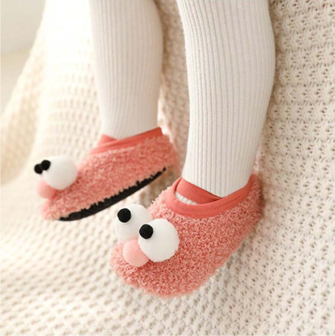 Baby Floor Socks Shoes Infant Toddler Learning-To-Walk Warm Thick Socks With Non-Slip Sole For 1-3 Year Old Kids