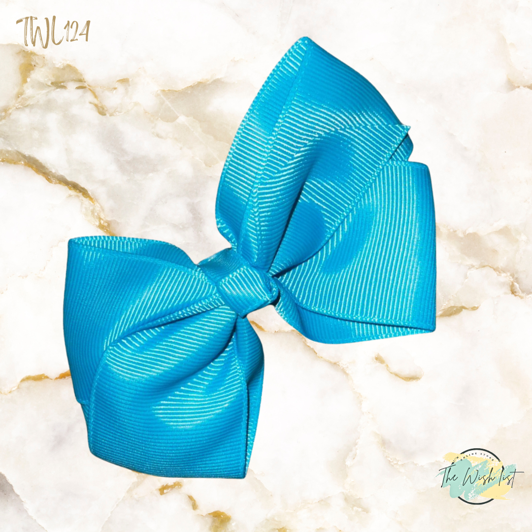 Girl's assorted Ribbon Print Medium Bow Decor Hair Clip.