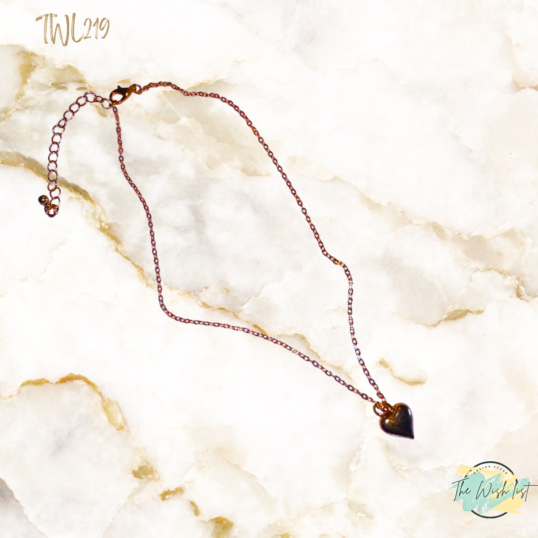 Vintage Solid Heart Pendant Necklace