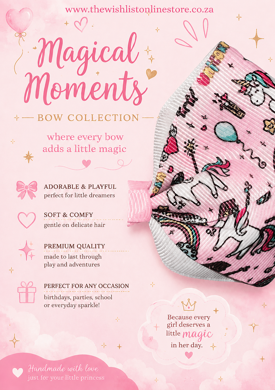 Girl's assorted Ribbon Print Medium Bow Decor Hair Clip.