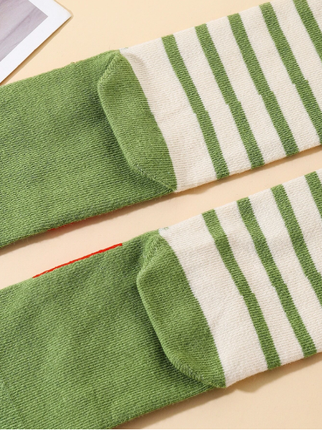 Toddler Boys Striped & Cartoon Graphic Toe Socks/ Crocodile Toe Socks