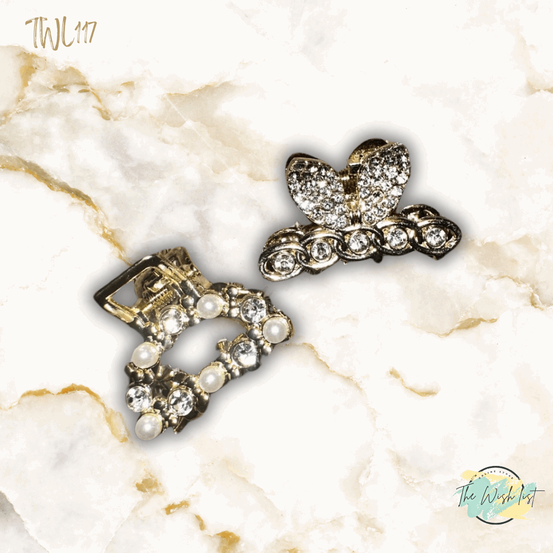 2Pcs Women's Faux Pearl & Rhinestone Decor Hair Clip For Half Up HAirstyles Elegant