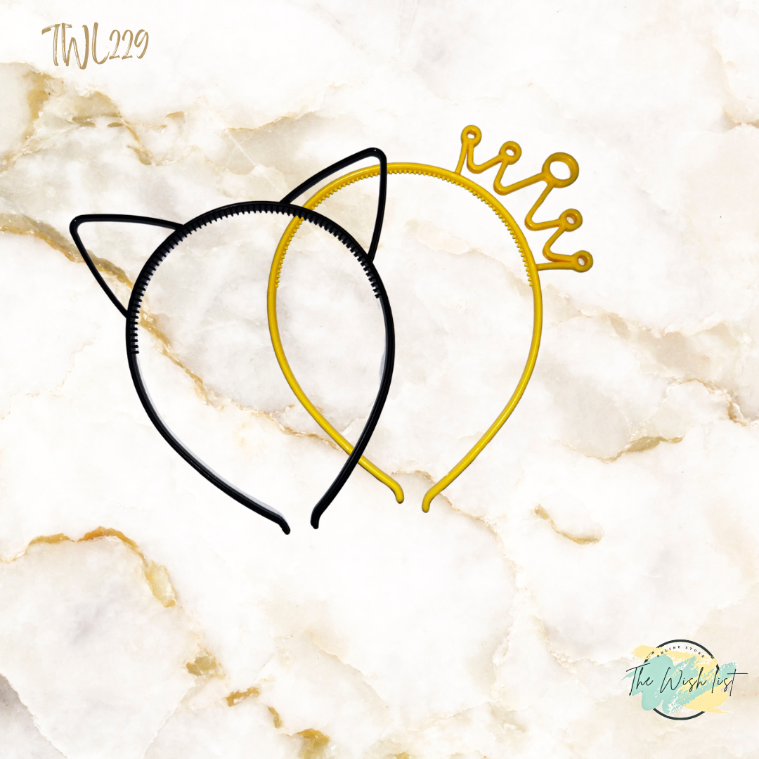 Girls Alice Bands Prinses, Hair bow, Cat ears headbands, hair loops for girls - 2Pce