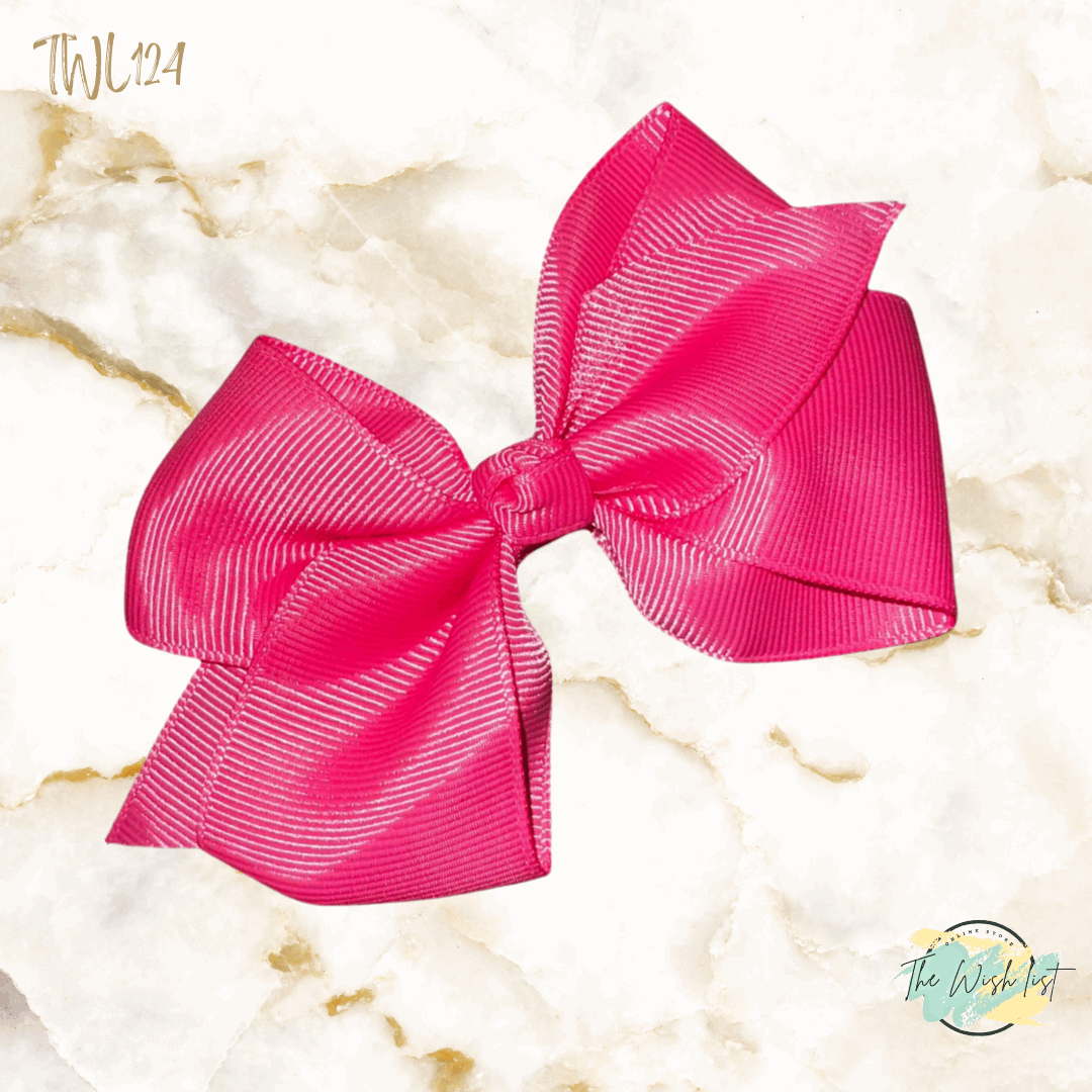 Girl's assorted Ribbon Print Medium Bow Decor Hair Clip.