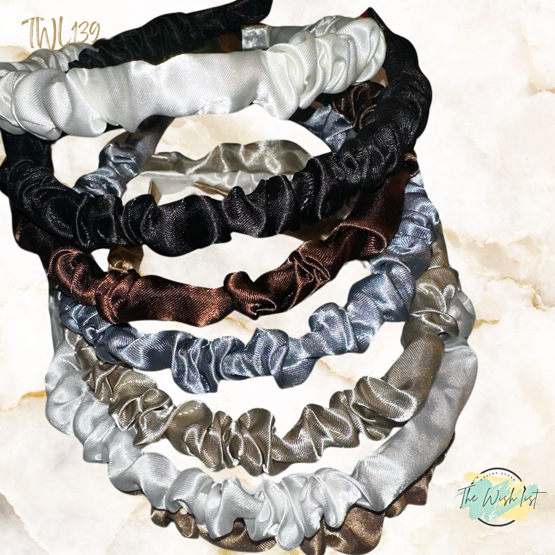 Solid Ruched Headband/ Alice Bands - Assorted Colors