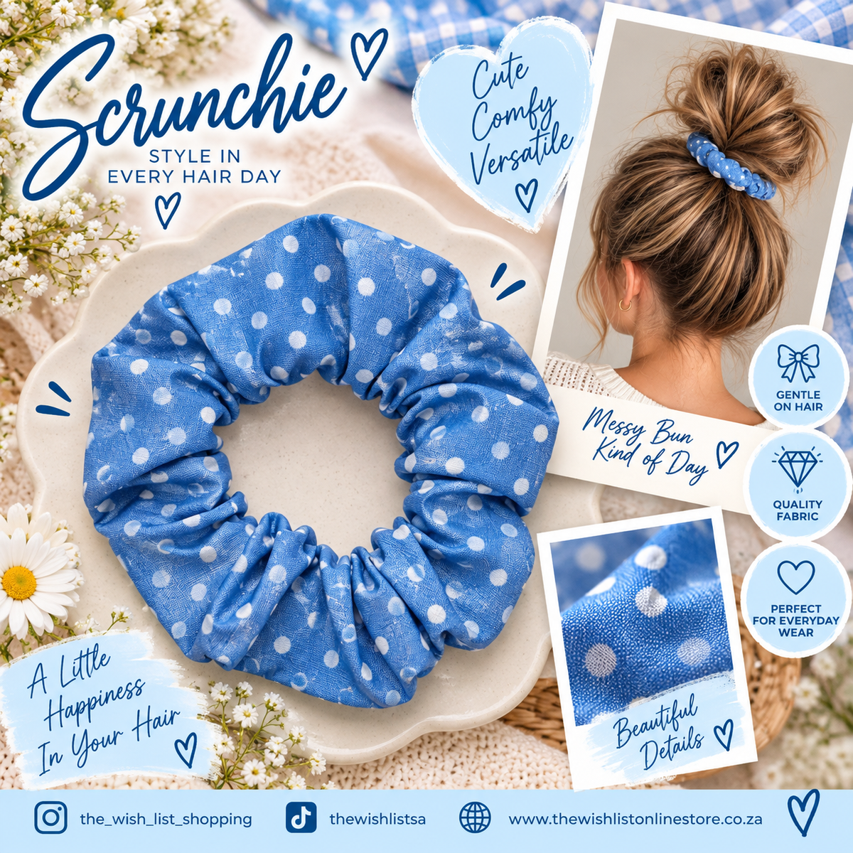 Blue & White Scrunchie Collection