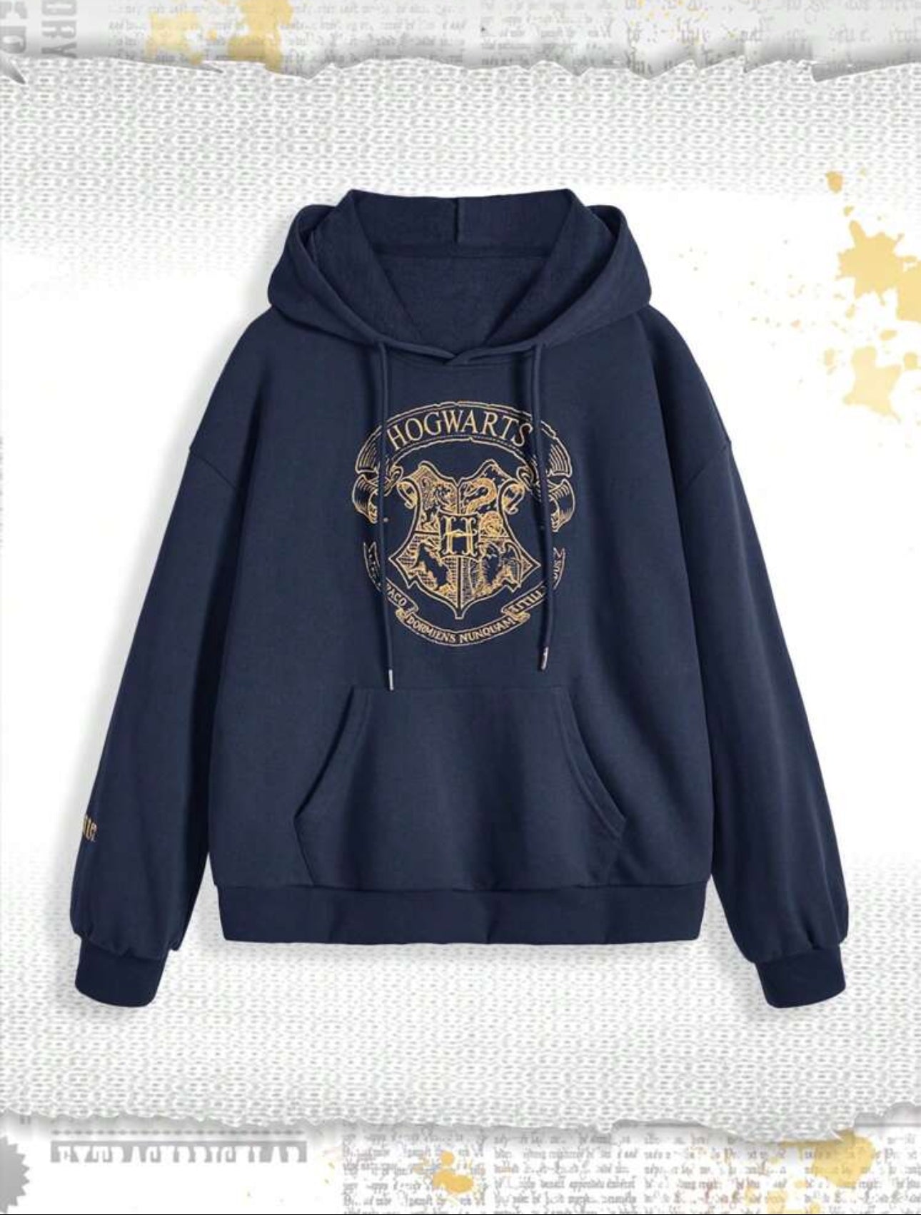 Harry Potter Women Embroidered Graphic Loose Fit Hooded Sweatshirt