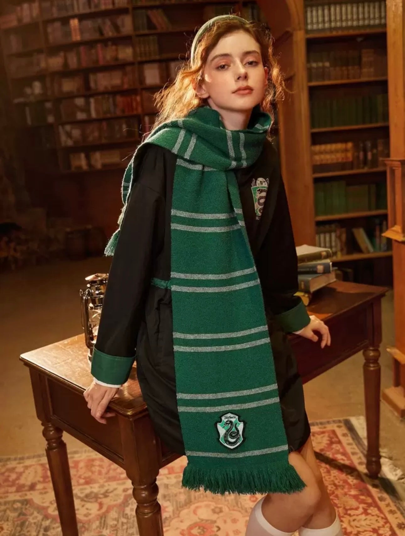 HARRY POTTER X SHEIN Striped Pattern Tassel Scarf,Gifts, Tassel Scarf