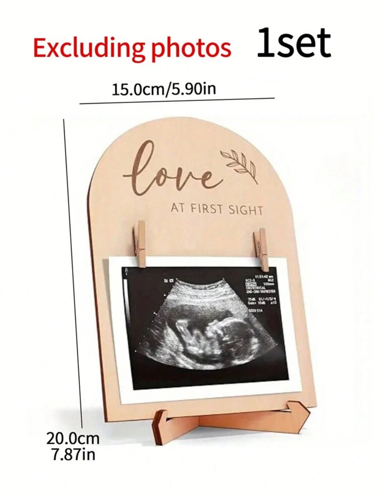 Wooden Ultrasonic Photo Frame, Pregnancy Announcement Or Baby Birth Displaybaby.