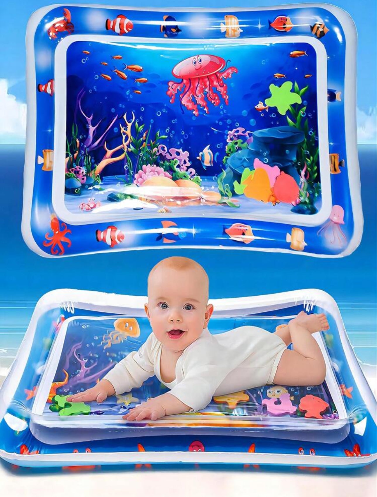 Jellyfish Thickened Baby Water Pad For Crawling And Training, Comfortable Cushion For, Promotes Sensory Development And Coordination Baby Toys, Toys For Infants, Tummy Time