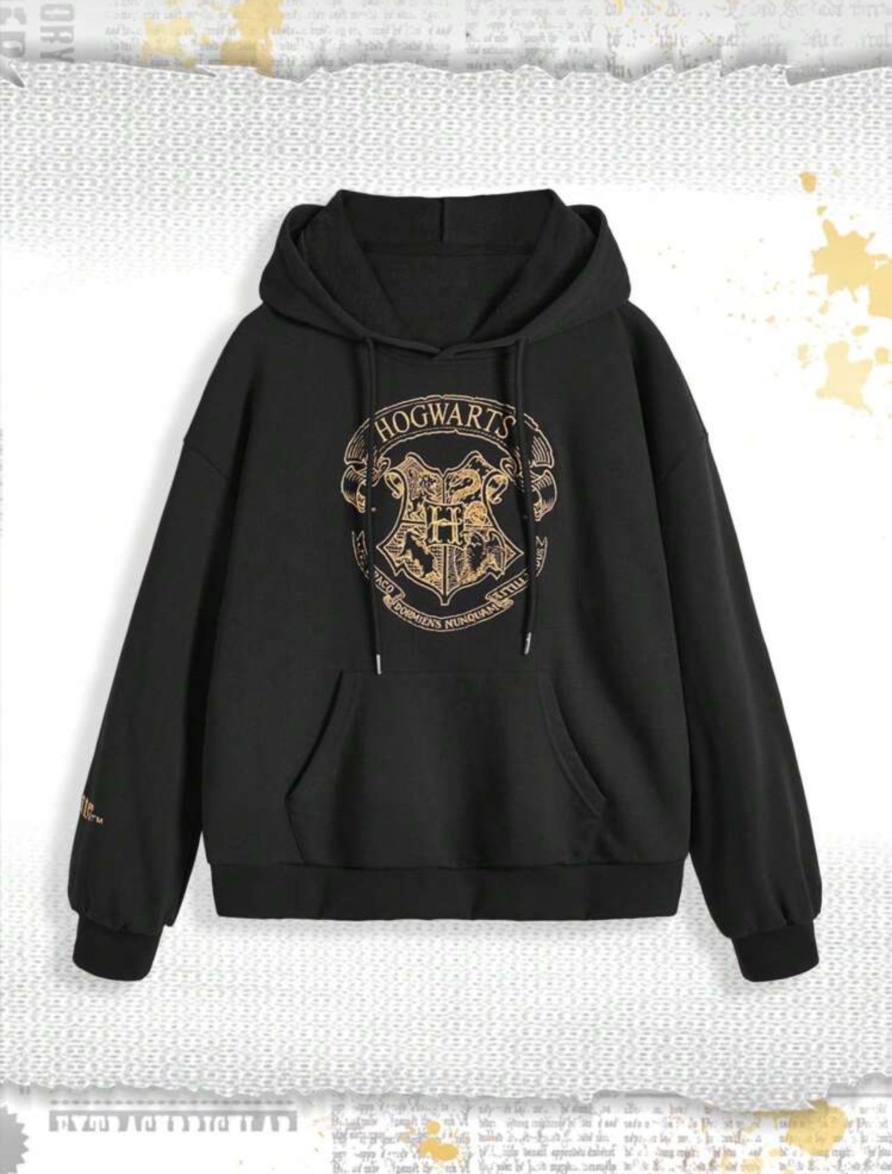 Harry Potter Women Embroidered Graphic Loose Fit Hooded Sweatshirt