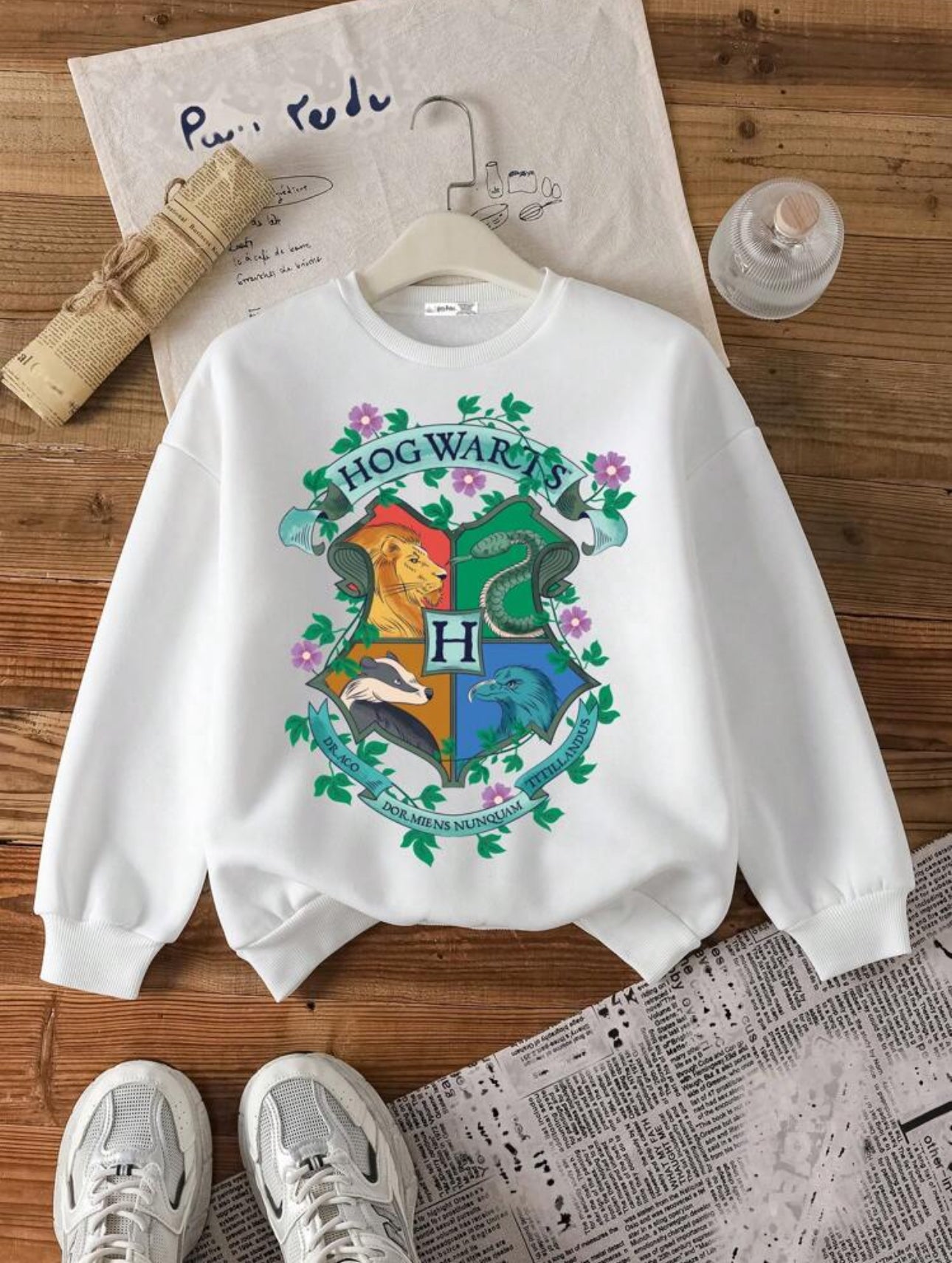 HARRY POTTER Tween Girl Casual Graphic Print Long Sleeve Crew Neck Sweatshirt