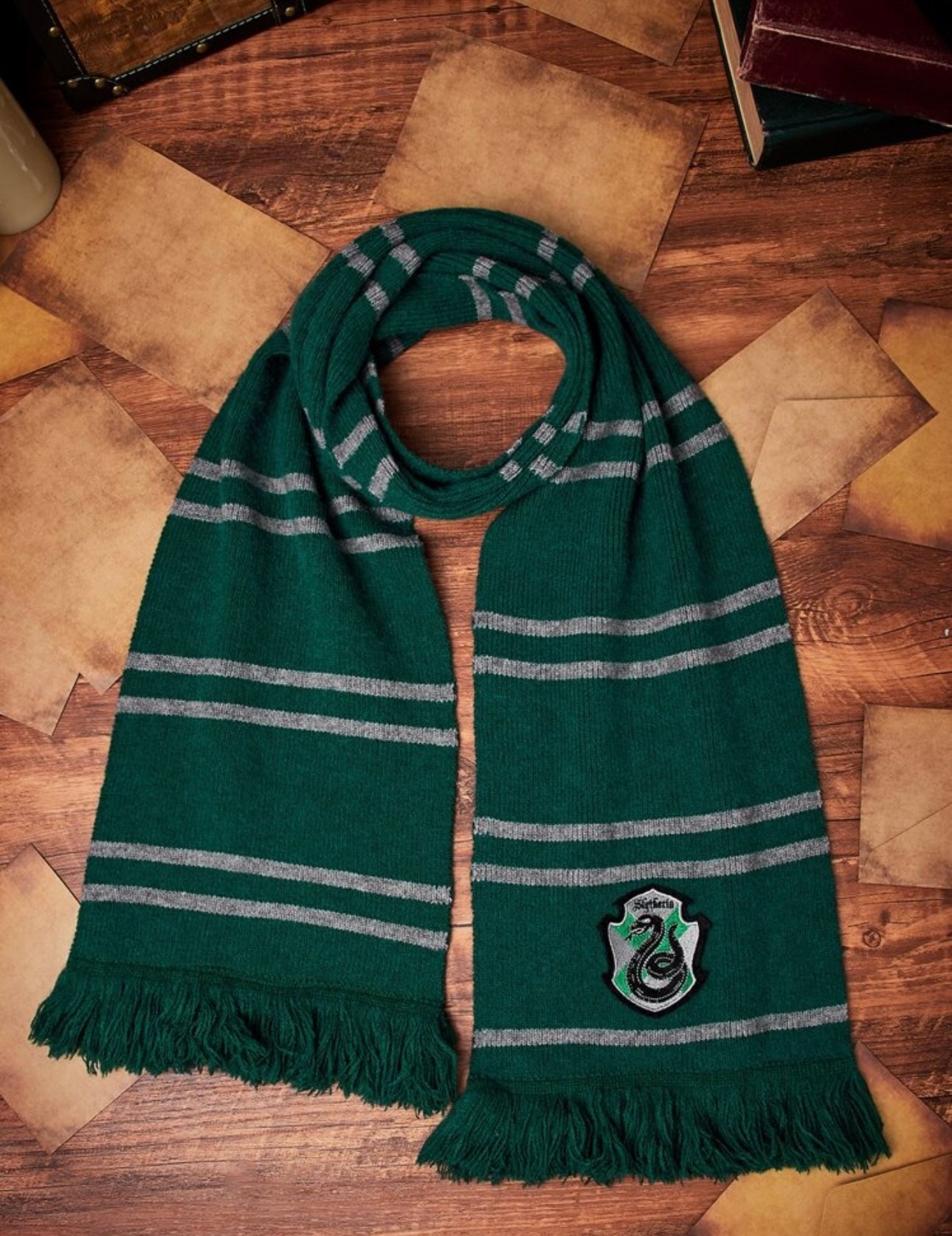 HARRY POTTER X SHEIN Striped Pattern Tassel Scarf,Gifts, Tassel Scarf