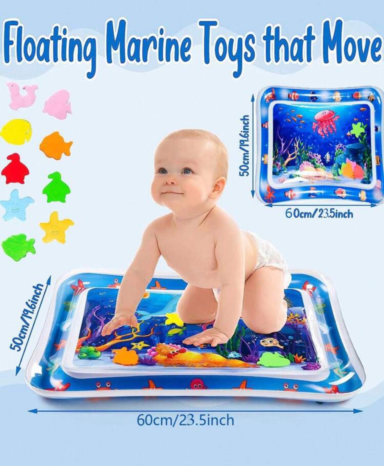 Jellyfish Thickened Baby Water Pad For Crawling And Training, Comfortable Cushion For, Promotes Sensory Development And Coordination Baby Toys, Toys For Infants, Tummy Time