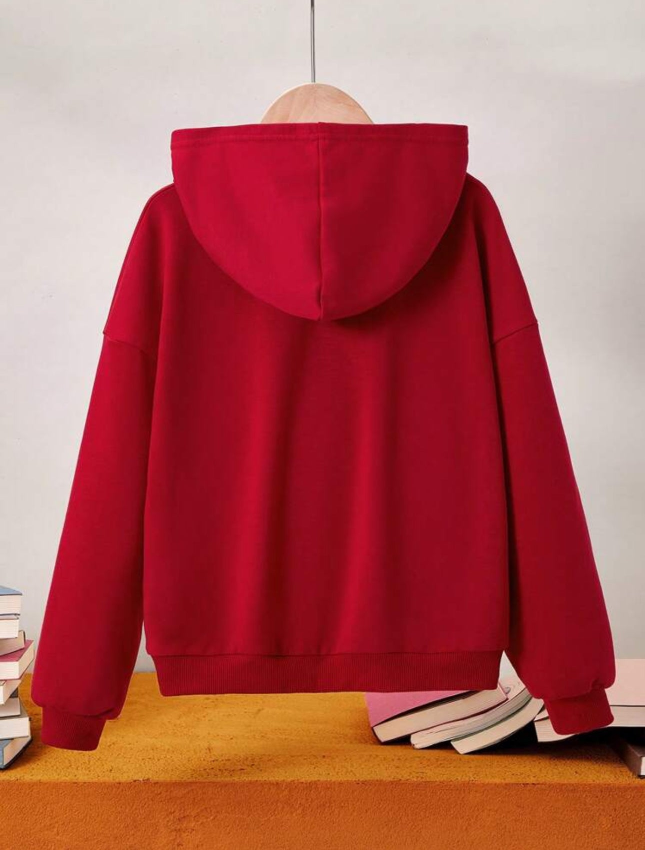 HARRY POTTER Tween Girl Cartoon Owl & Letter Print Red Casual Versatile Hoodie Sweatshirt