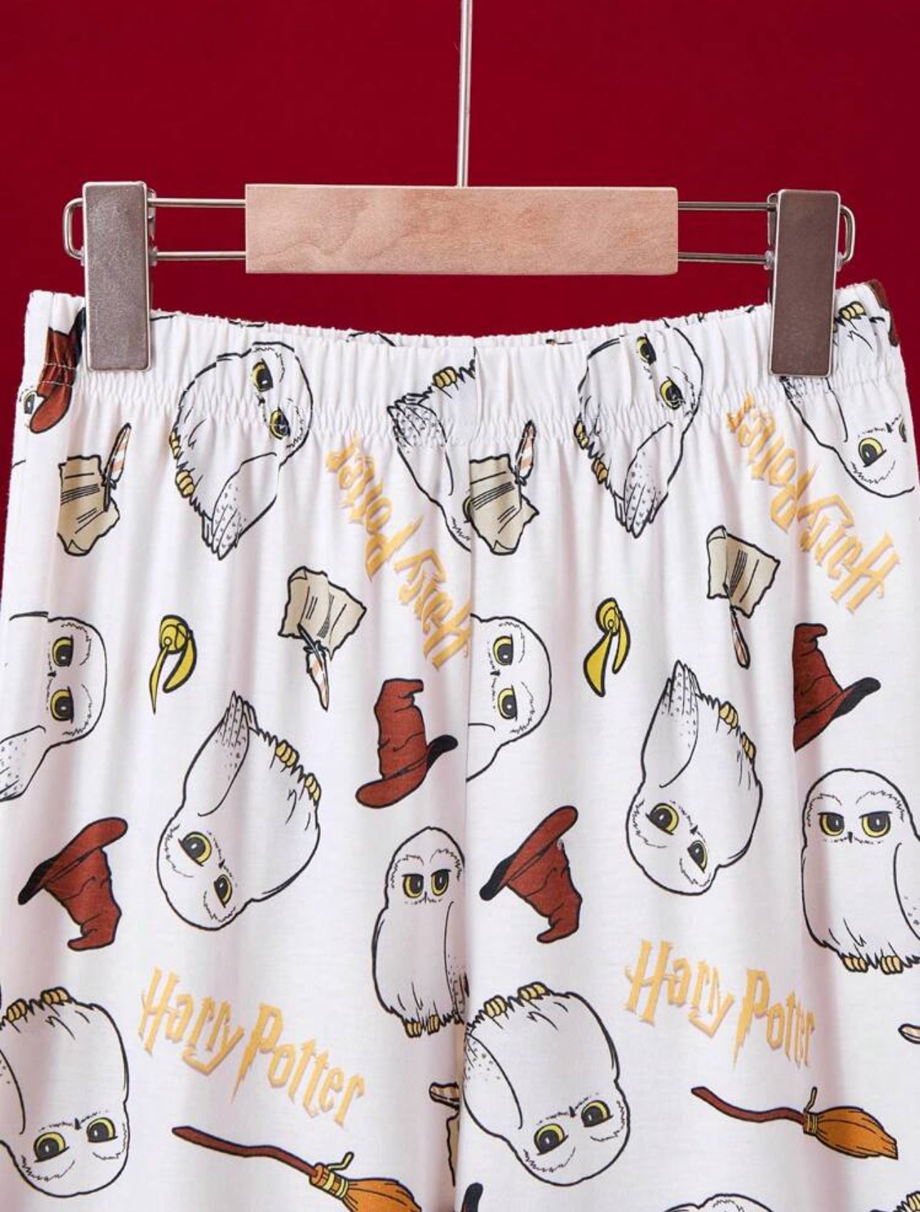 HARRY POTTER Tween Girl Cartoon Wizardry Owl Hedwig All Over Print Lapel Collar Shirt And Lounge Pants