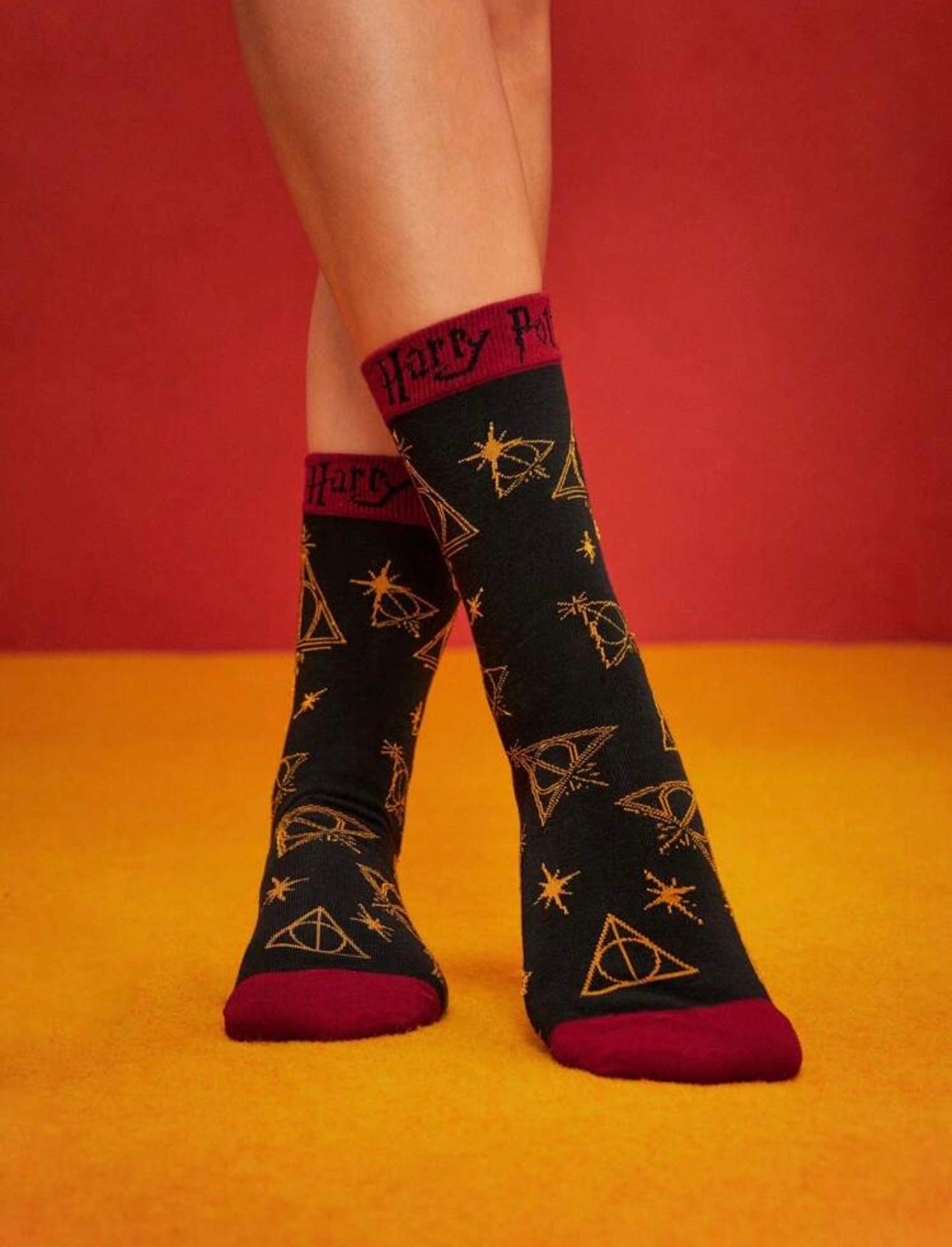 HARRY POTTER X 2 Pairs Women's Geometric And Animal Patch Colorblock Socks