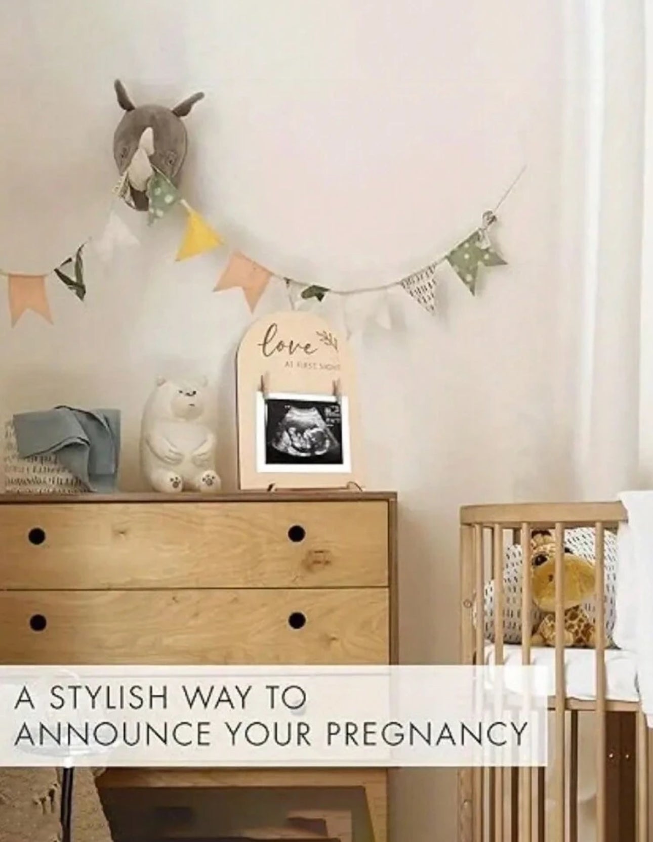 Wooden Ultrasonic Photo Frame, Pregnancy Announcement Or Baby Birth Displaybaby.