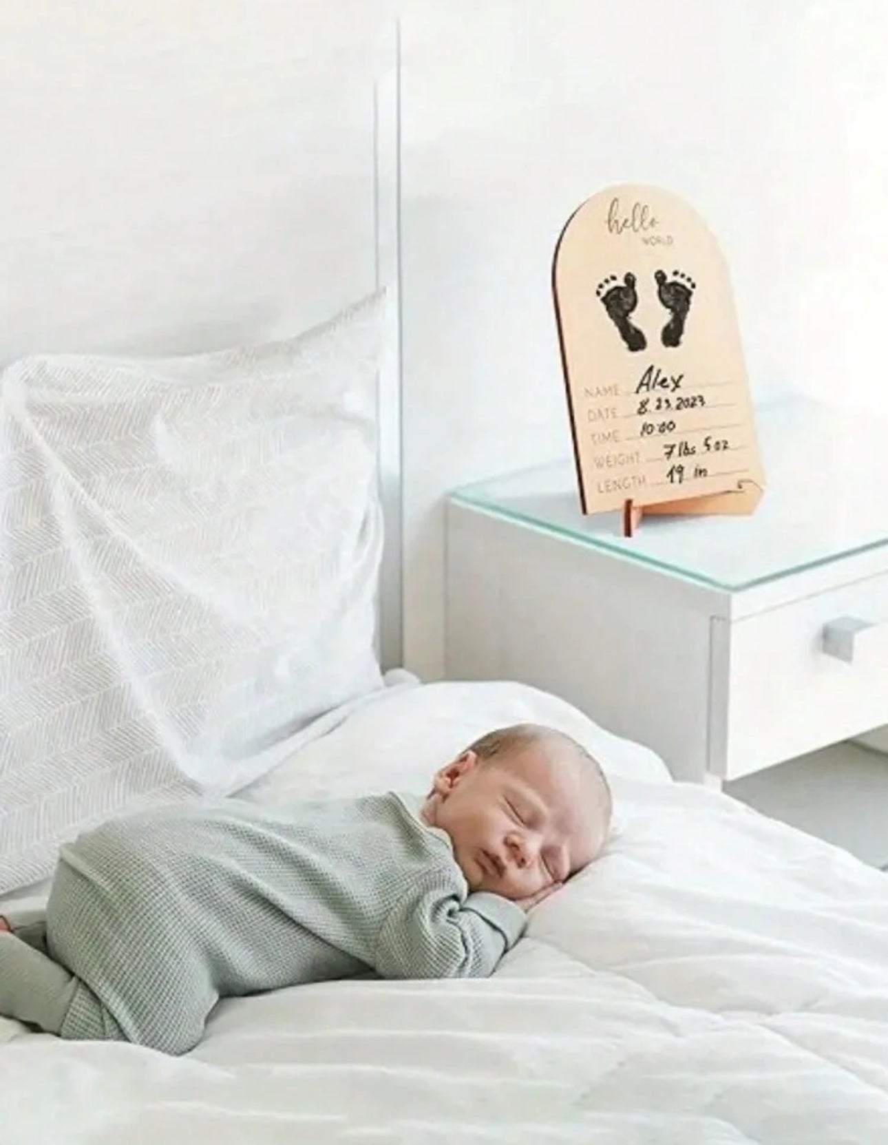 Wooden Ultrasonic Photo Frame, Pregnancy Announcement Or Baby Birth Displaybaby.