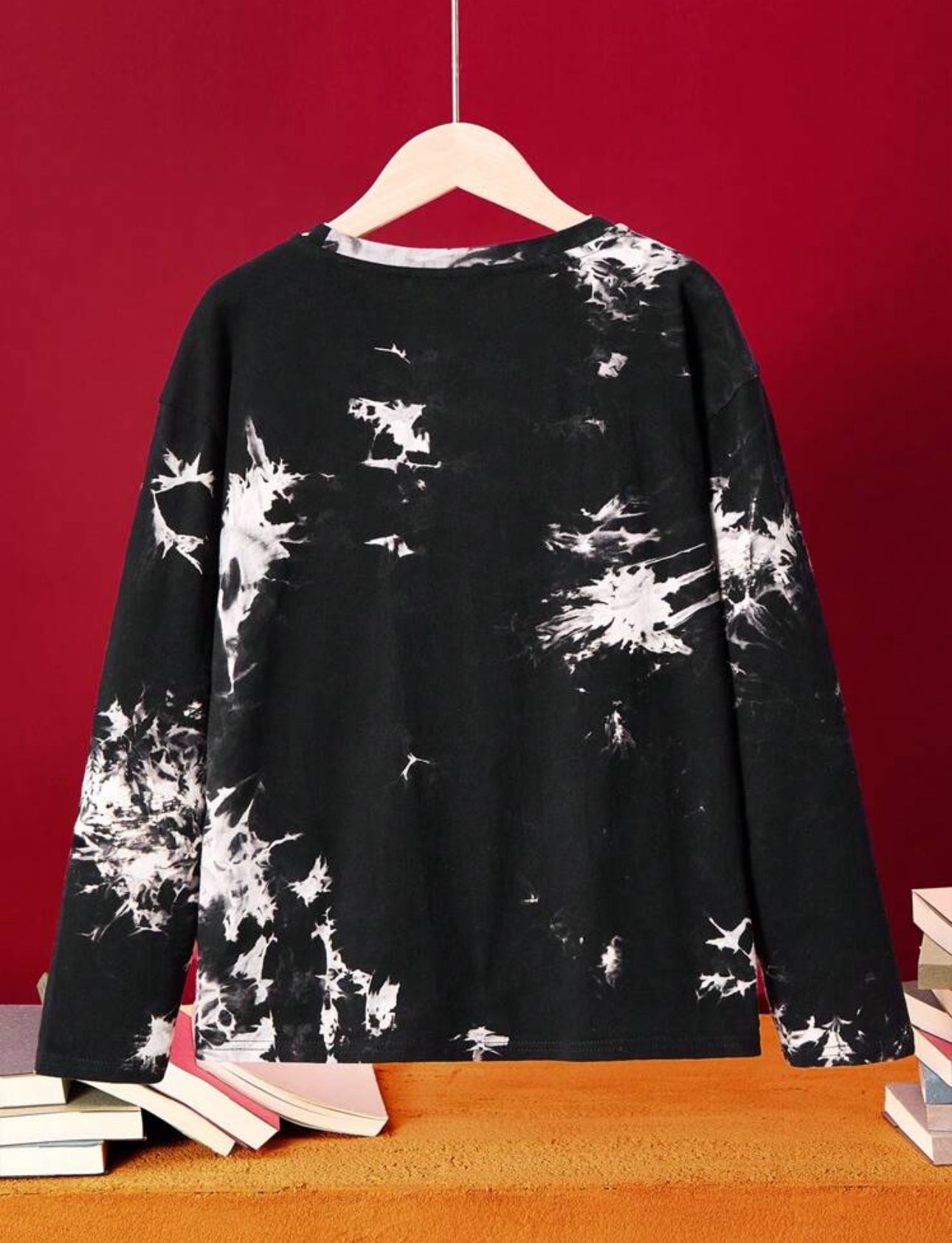HARRY POTTER Tween Boy Badge & Letter Foil Print Tie Dye Dropped Shoulder Loose Fit Long Sleeve T-Shirt