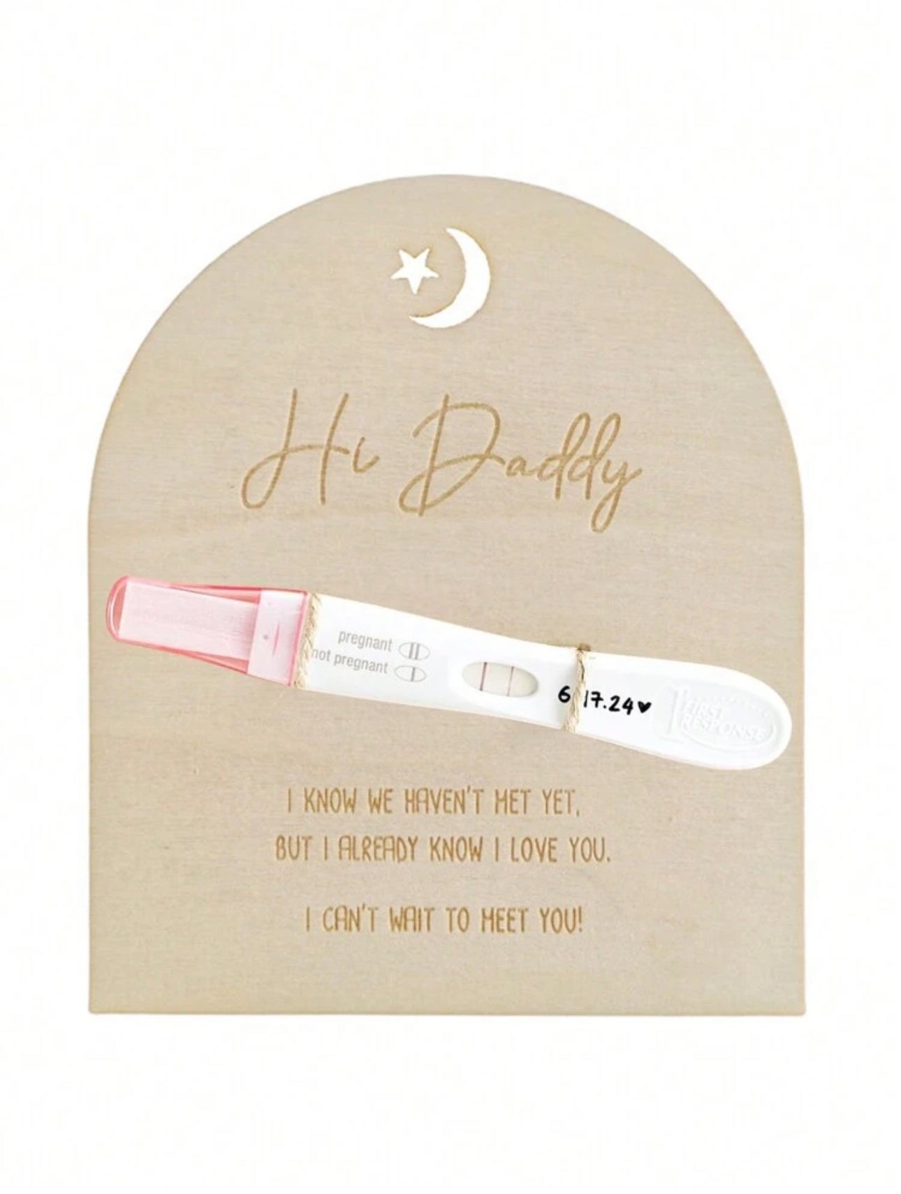 Pregnancy Announcement For Dad- Hi Daddy Pregnancy Test Keepsake Wooden Sign- Baby Surprise Announcement Ideas, Pregnancy Reveal To Husband, Daddy To Be Gifts