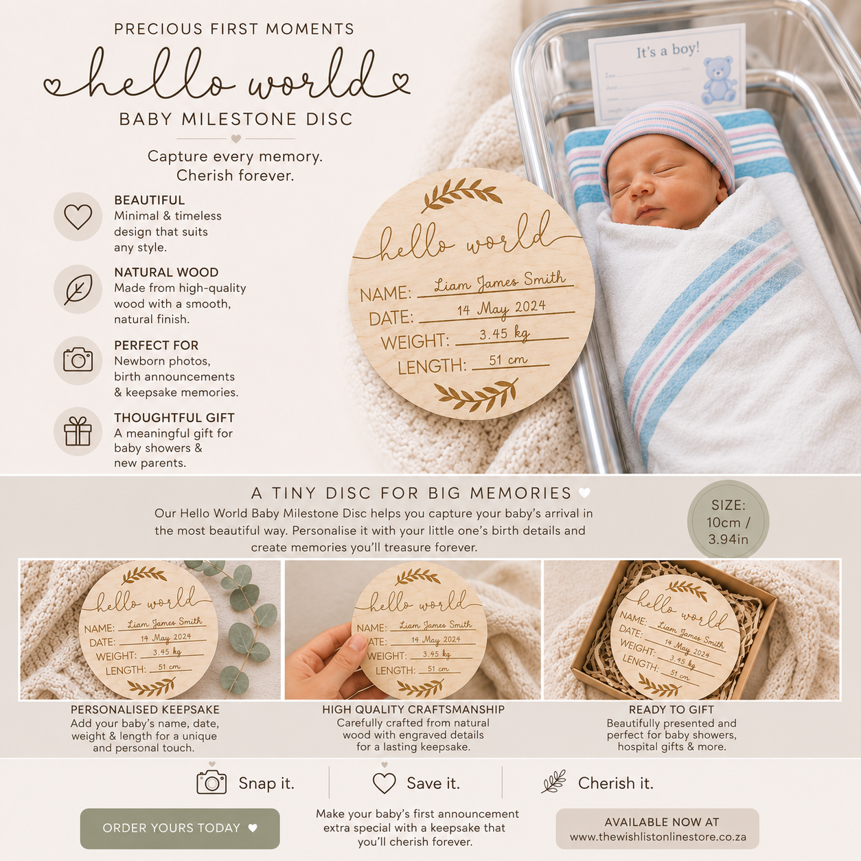 Leaf Style Wooden Baby Commemorative Plaque For Girls/Boys