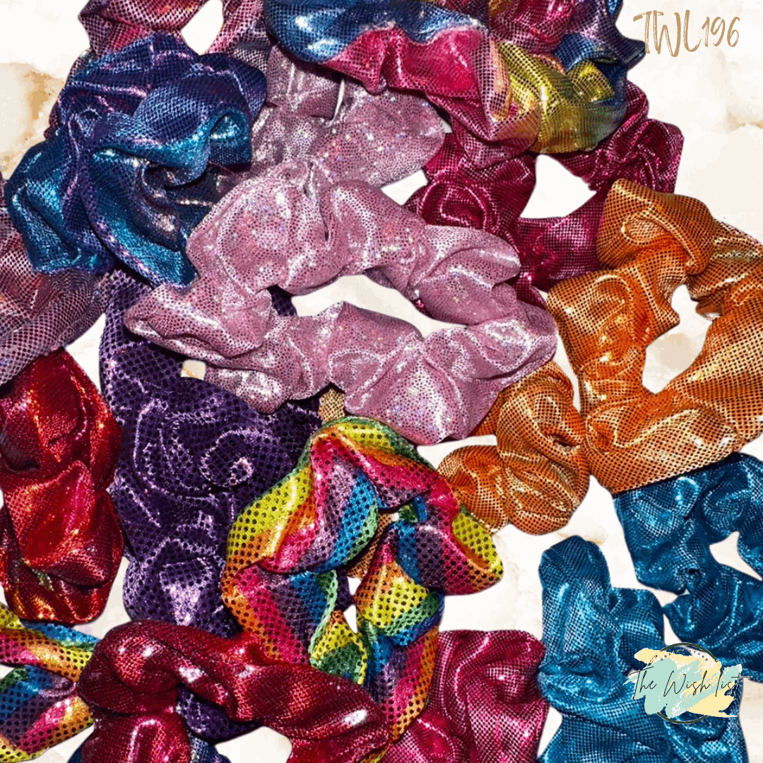Glitter colorfully scrunchies for girls 2pcs