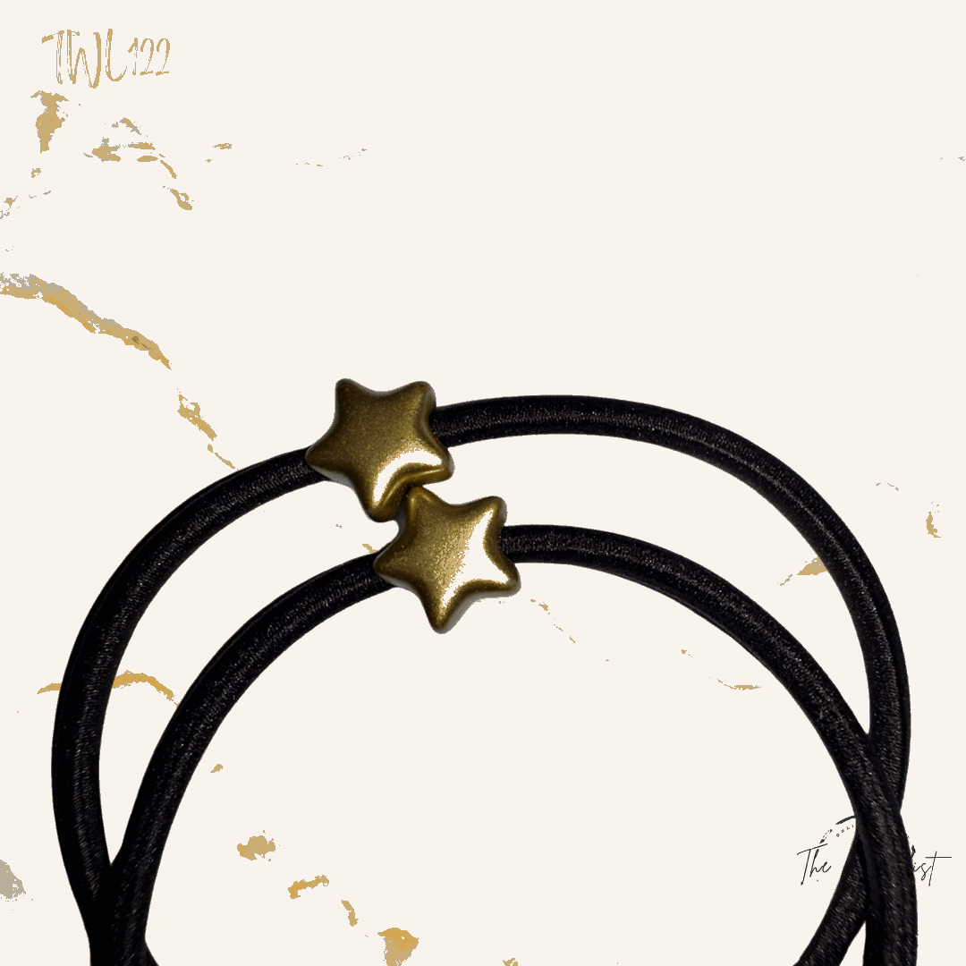 2Pce Star Decor Hair Tie Casual
