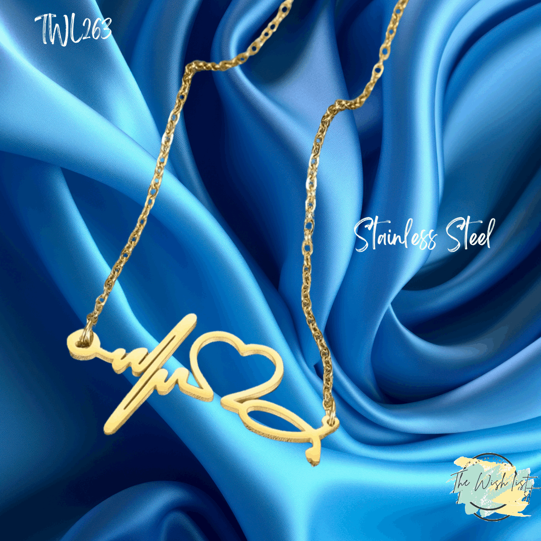Heart & Letter Charm Necklace for Women Religious - Stainless Steel