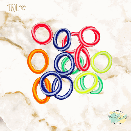 14pcs Mixed Colored striped Soft hair tie for girls