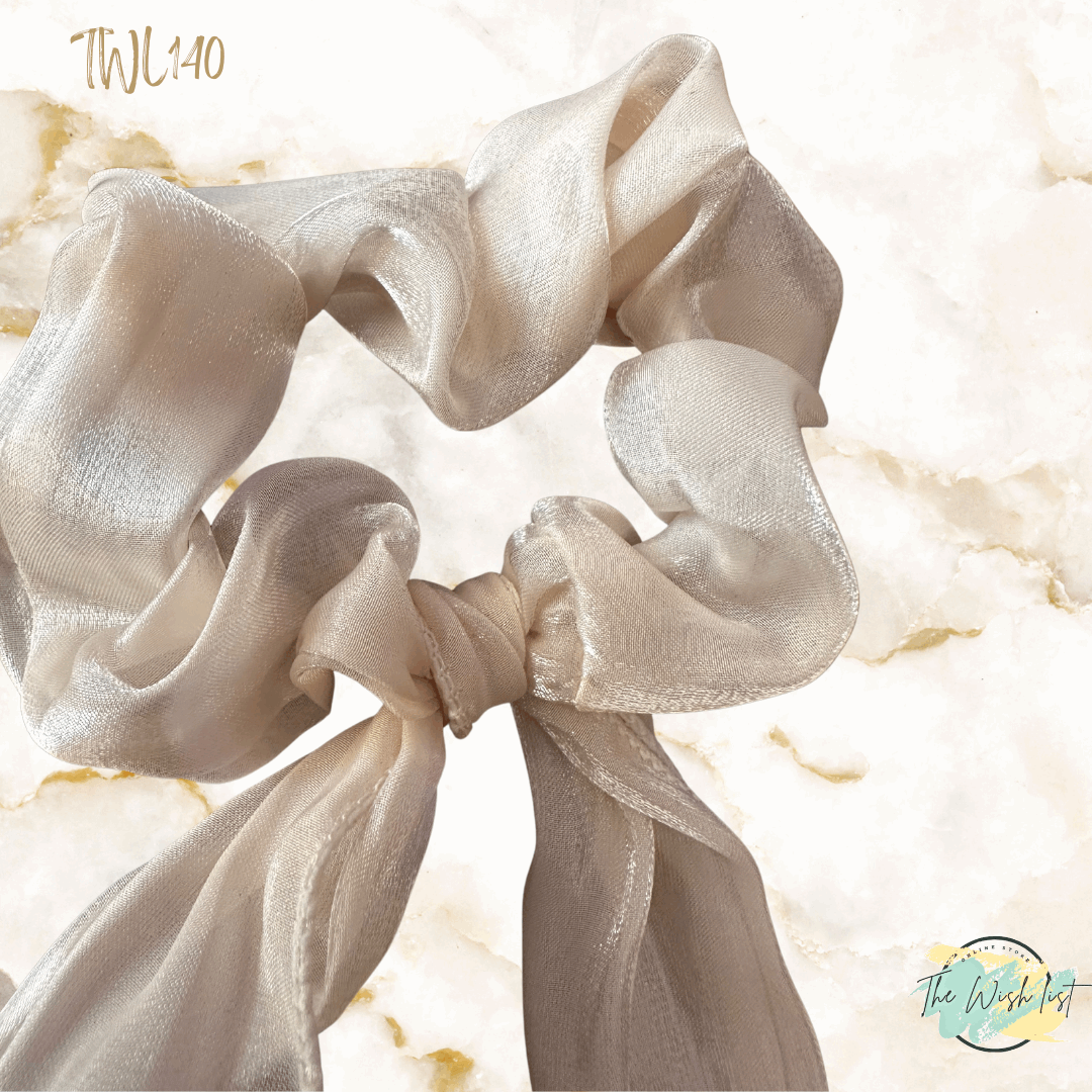 Ribbon and Scrunchie Hair Tie  For Daily Casual Outing Wear