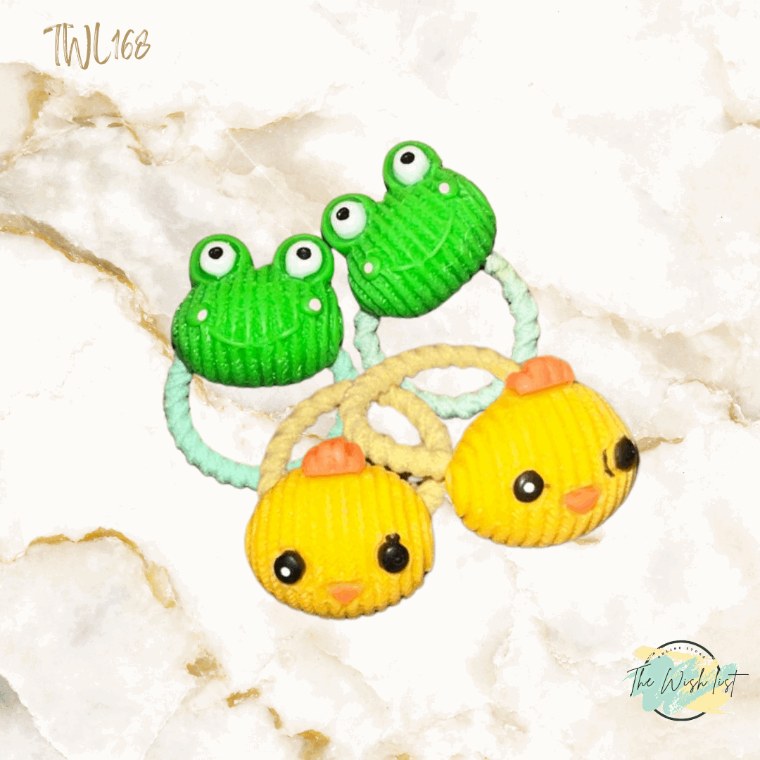 Character Hair Tie sets of 2 Pairs For Girls
