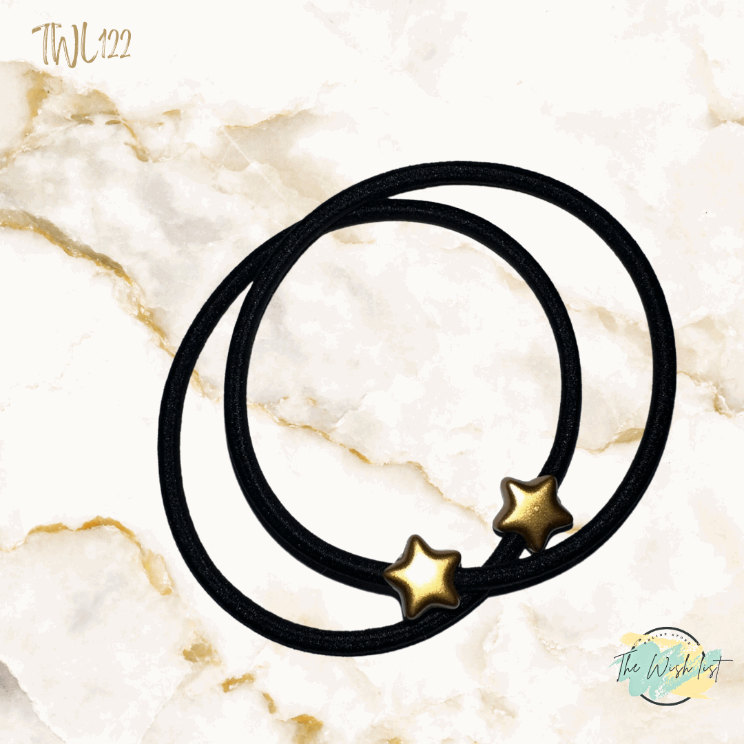 2Pce Star Decor Hair Tie Casual