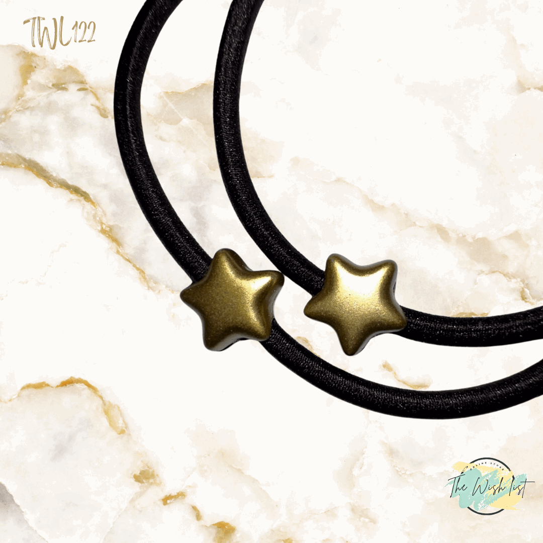 2Pce Star Decor Hair Tie Casual