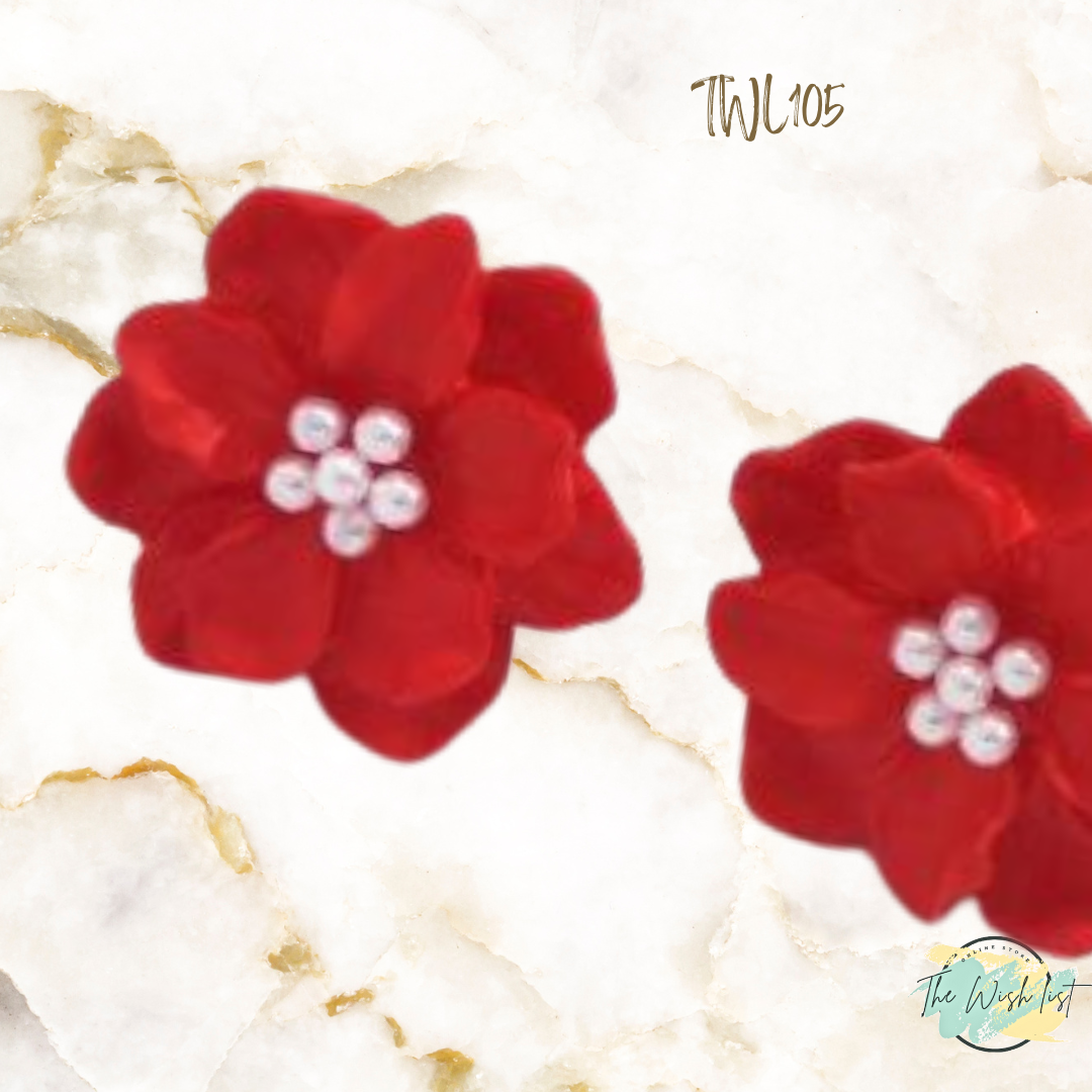 Faux Pearl Flower Design Stud earrings
