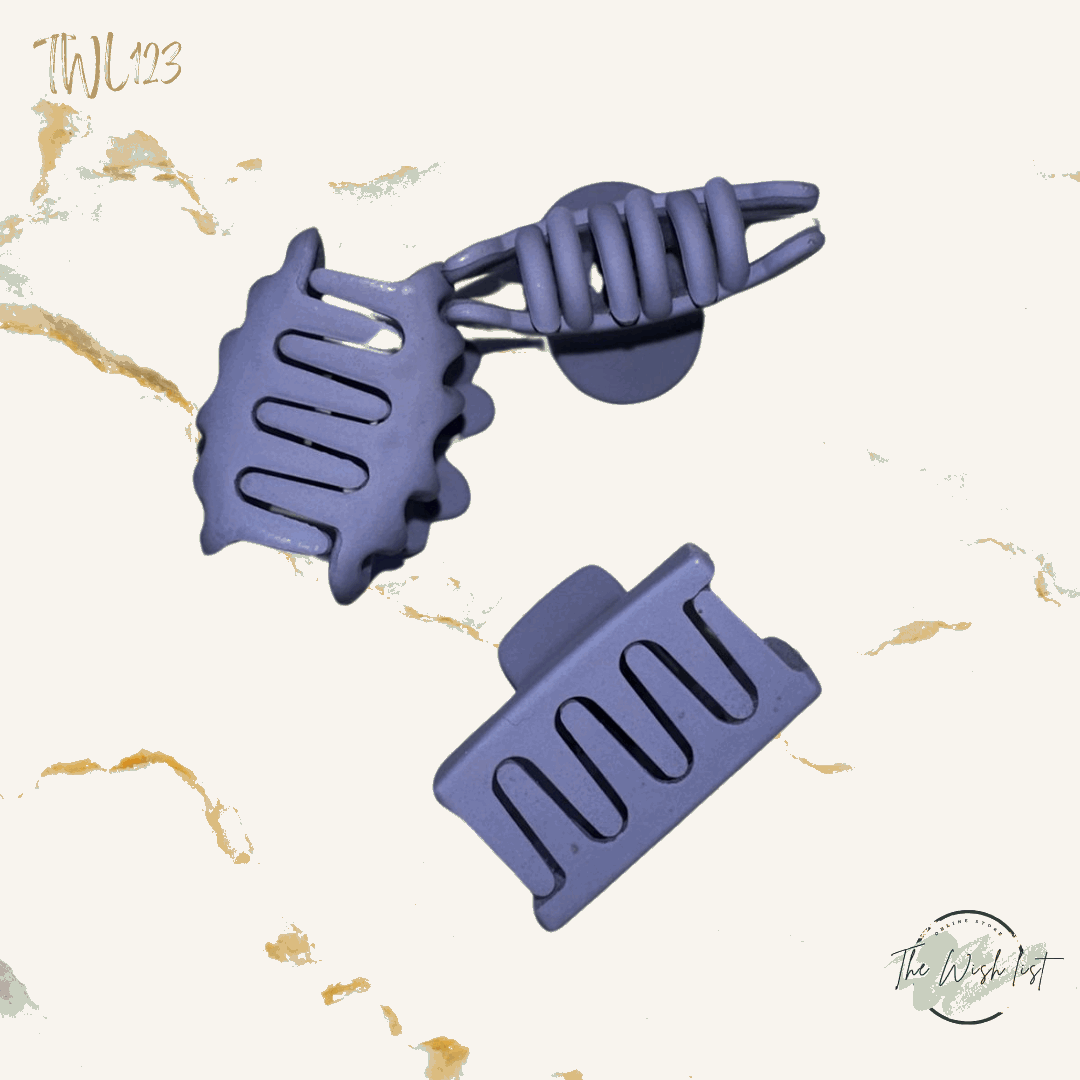 3Pce Solid Matte hair claw, Flower Claw, Plastic small claw