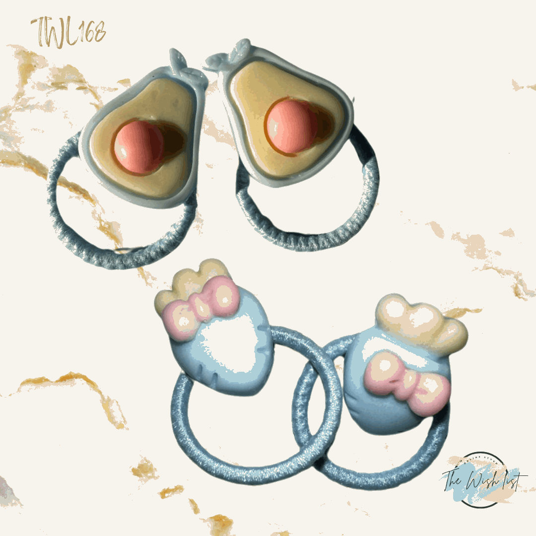 Character Hair Tie sets of 2 Pairs For Girls