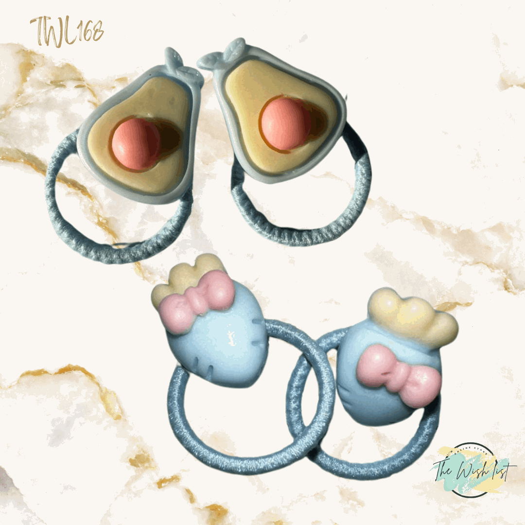 Character Hair Tie sets of 2 Pairs For Girls